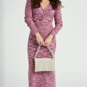 Multi Pink Knit Midi Dress